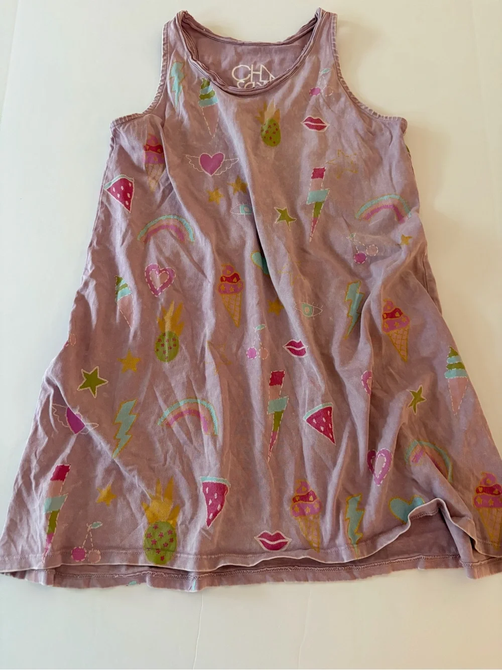 CHASER BEST DAY SUMMER FAVE TANK DRESS Girls Size 12 Cotton Summer Fall Fun